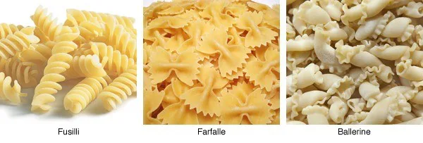 fusilli farfalle ballerine