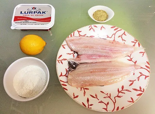 Ingredientes-Lenguado a la Meunière