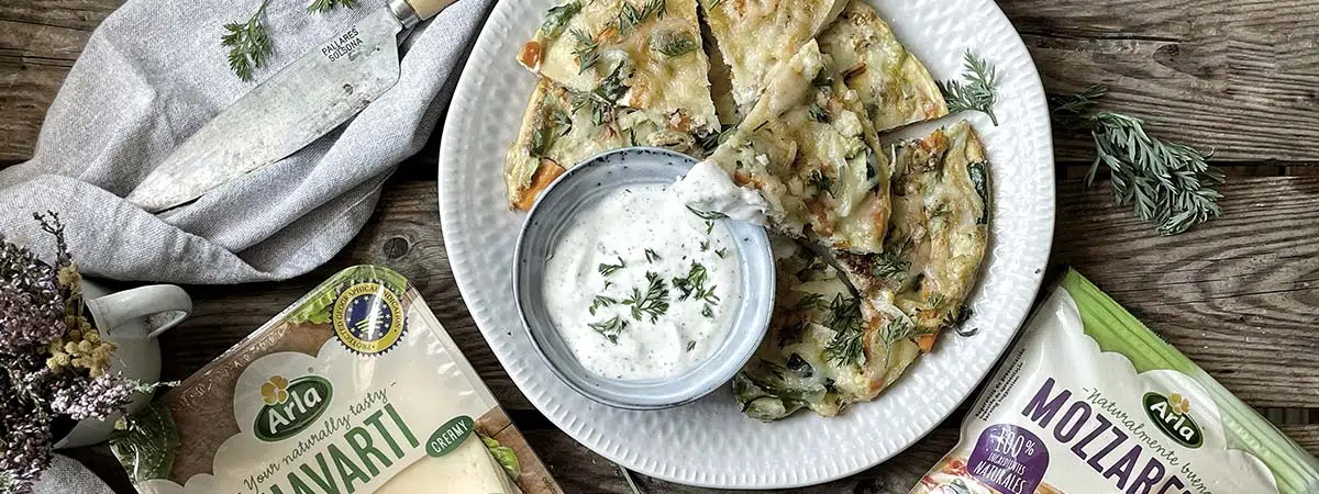 Pancakes de verduras y Arla Havarti